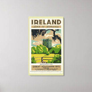 Vintage Travel Poster Ireland Blarney Castle Canvas Print