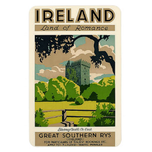 Vintage Travel Poster Ireland Blarney Castle Magnet