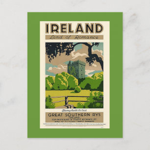 Vintage Travel Poster Ireland Blarney Castle Postcard