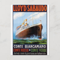 Vintage Travel Poster: Italian Ocean Liner