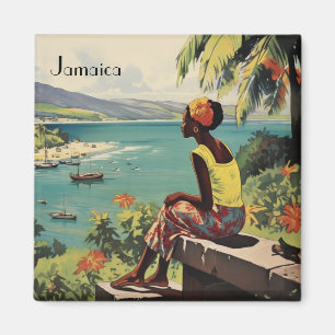 Vintage Travel Poster Jamaican woman  Magnet