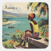 Vintage Travel Poster Jamaican woman