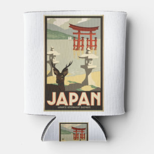 Vintage-Travel-Poster-Japan Deer Can Cooler