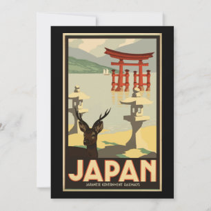 Vintage Travel Poster Japan Painting Arts Holiday Card