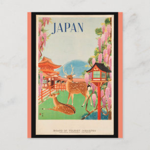 Vintage travel poster, Japan, Postcard