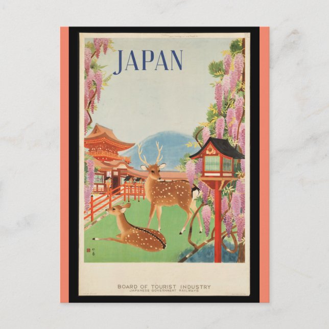Vintage travel poster, Japan, Postcard (Front)