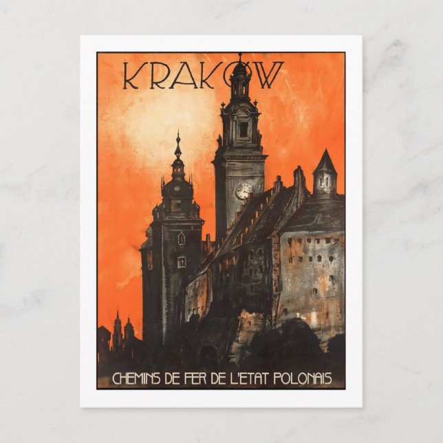 Vintage Travel Poster,Krakow Postcard (Front)
