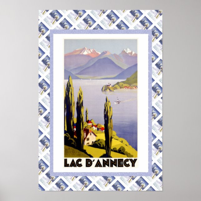 Vintage travel poster, Lac d'Annecy Poster (Front)