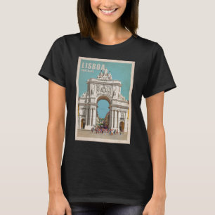 Vintage travel poster. Lisbon, Augusta street arch T-Shirt