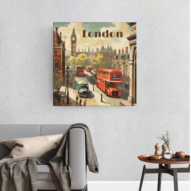 Vintage Travel Poster London City Centre Canvas Print (Creator Uploaded)