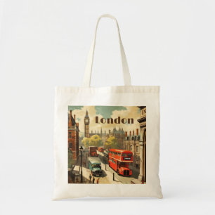 Vintage Travel Poster London City Centre Tote Bag
