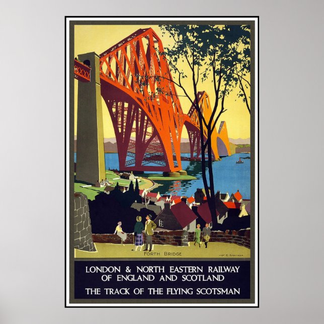 Vintage Travel Poster London Scotland (Front)