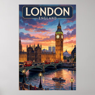 Vintage Travel Poster London Wall Art