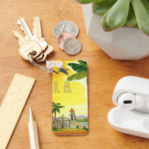 Vintage Travel Poster, Los Angeles, California Key Ring