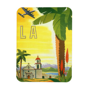 Vintage Travel Poster, Los Angeles, California Magnet