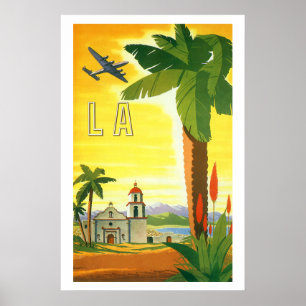 Vintage Travel Poster, Los Angeles, California Poster