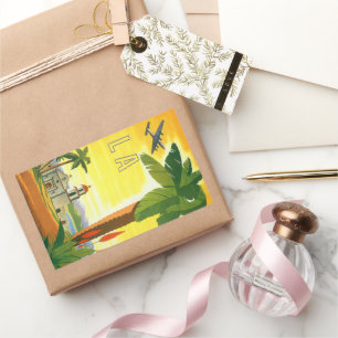 Vintage Travel Poster, Los Angeles, California Rectangular Sticker