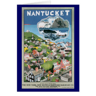 Vintage Travel Poster, Map of Nantucket Island, MA