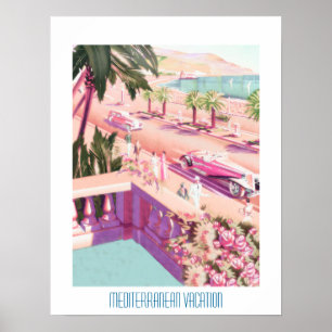 Vintage Travel Poster Mediterranean Vacation