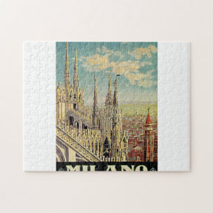 Vintage travel poster milano milan jigsaw puzzle