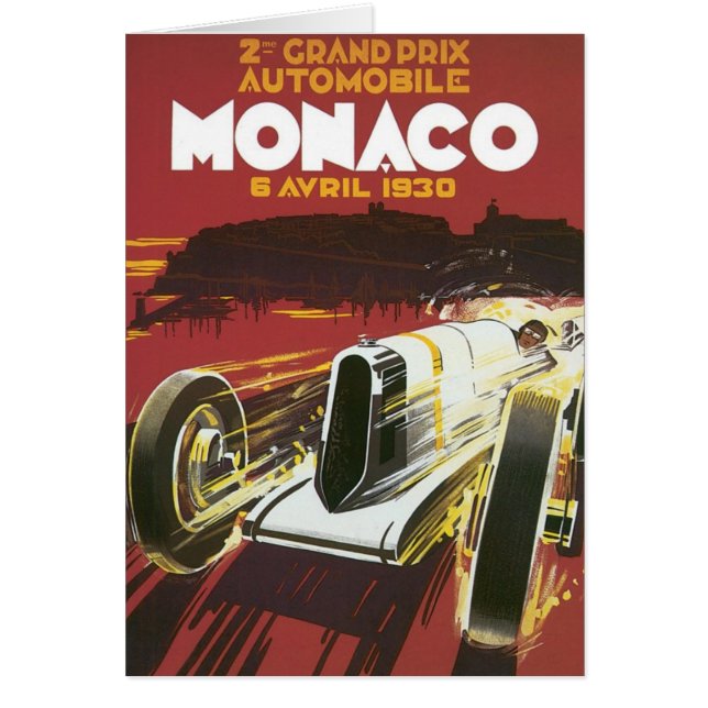 Vintage Travel Poster, Monaco Grand Prix Auto Race (Front)