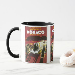 Vintage Travel Poster, Monaco Grand Prix Auto Race Mug