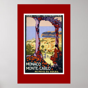 Vintage Travel Poster Monaco Monte Carlo
