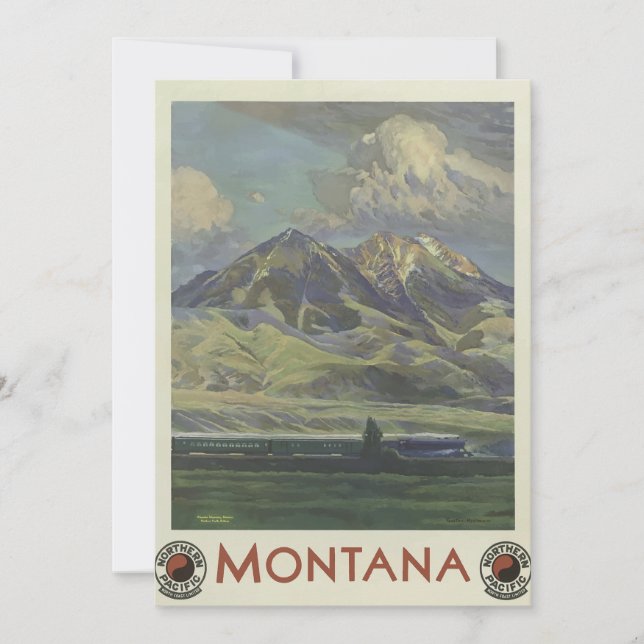 Vintage Travel Poster Montana Mountain Cards (Front)