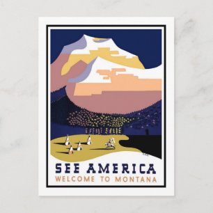 Vintage Travel Poster,Montana Postcard