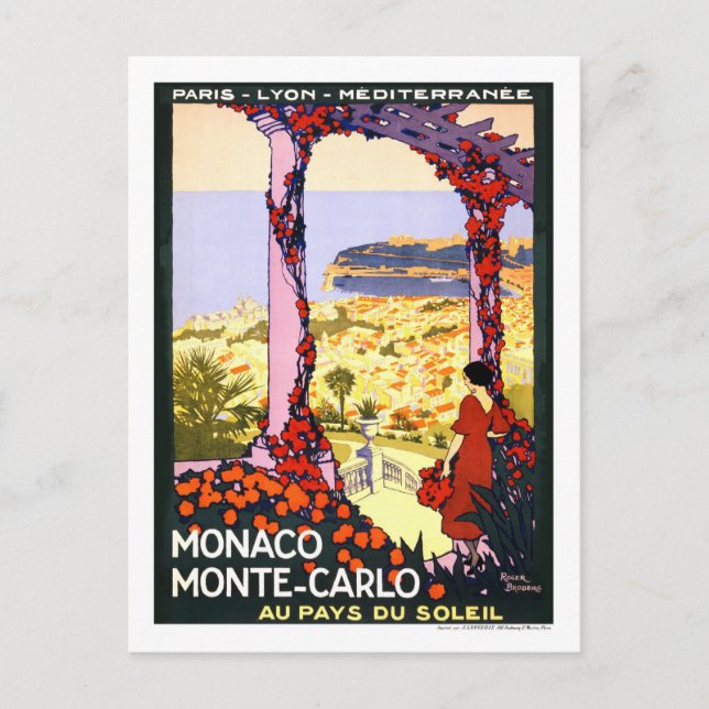 Vintage Travel Poster,Monte-Carlo Postcard (Front)