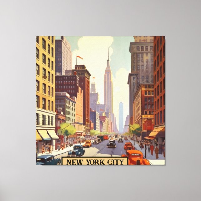 Vintage Travel Poster New York City Canvas Print (Front)