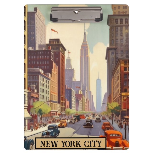 Vintage Travel Poster New York City Clipboard (Front)