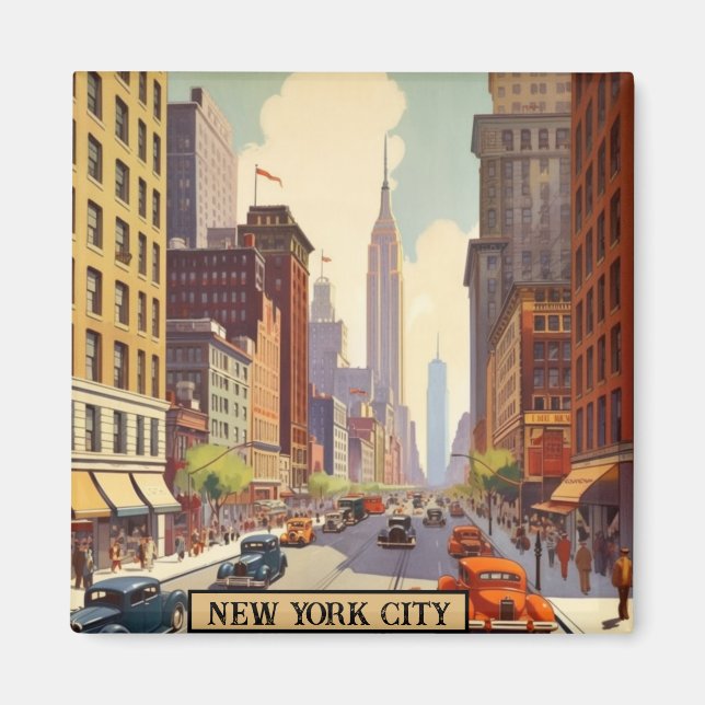 Vintage Travel Poster New York City Magnet (Front)