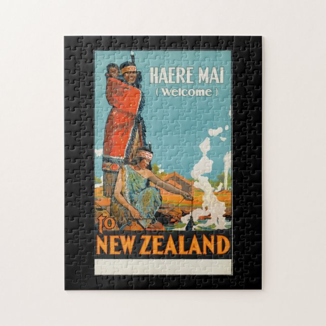 Vintage Travel Poster New Zealand Jigsaw Puzzle (Vertical)