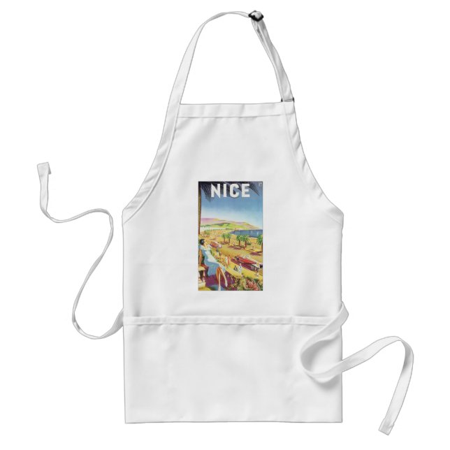 Vintage Travel Poster, Nice, France French Riviera Standard Apron (Front)