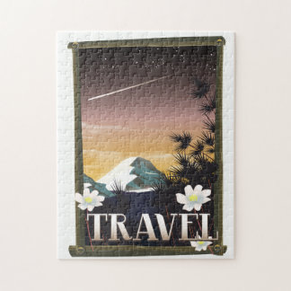 Vintage Travel Poster Night Mountain edition Jigsaw Puzzle