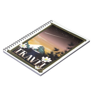 Vintage Travel Poster Night Mountain edition Notebook