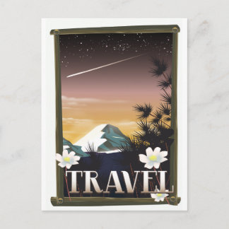 Vintage Travel Poster Night Mountain edition Postcard