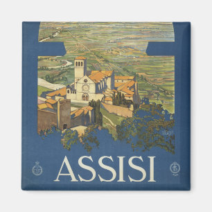 Vintage Travel Poster Of Assisi, Italy Magnet