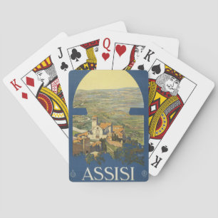 Vintage Travel Poster Of Assisi, Italy Playing Cards