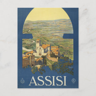 Vintage Travel Poster Of Assisi, Italy Postcard
