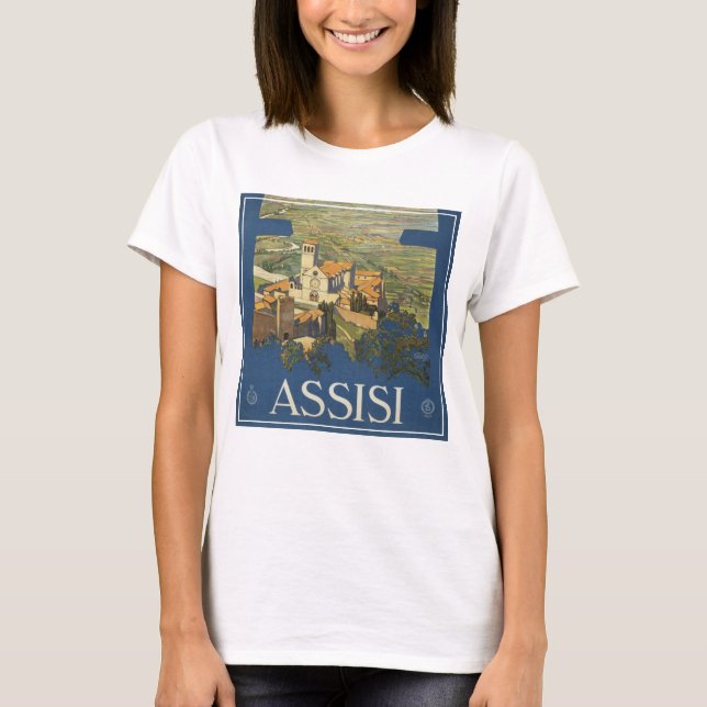 Vintage Travel Poster Of Assisi, Italy T-Shirt (Front)