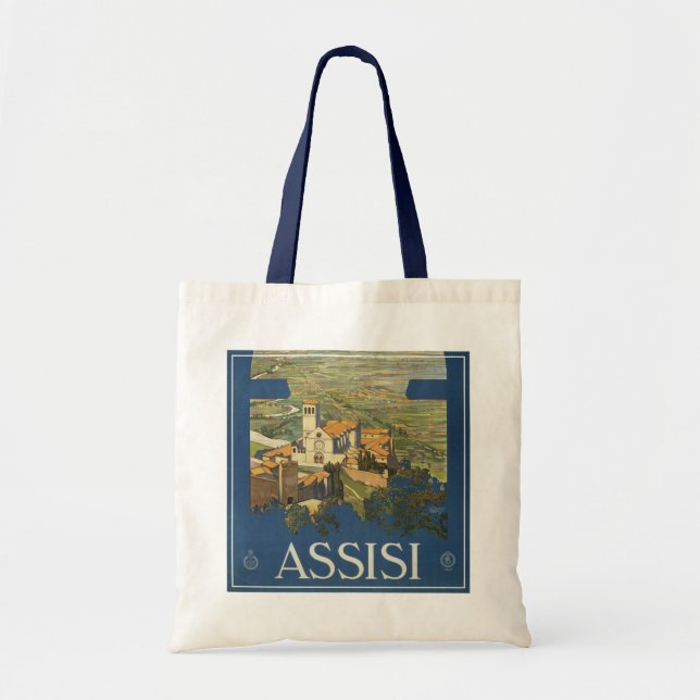 Vintage Travel Poster Of Assisi, Italy Tote Bag (Front)