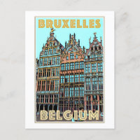 Vintage Travel Poster of Bruxelles, Belgium,