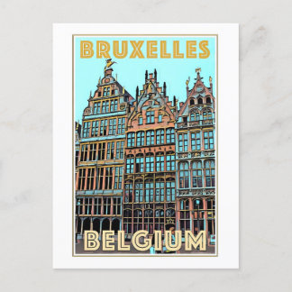 Vintage Travel Poster of Bruxelles, Belgium, Postcard