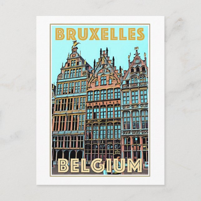 Vintage Travel Poster of Bruxelles, Belgium, Postcard (Front)