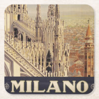 Vintage Travel Poster Of Cathedral In Milan, Italy