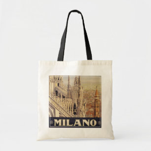 Vintage Travel Poster Of Cathedral In Milan, Italy Tote Bag