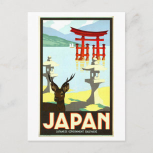 Vintage Travel Poster of Japan Postcard