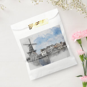 Vintage Travel Poster of Netherlands and mill Favour Bags